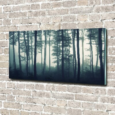 Pintura en acrílico horizontal Bosque en la niebla