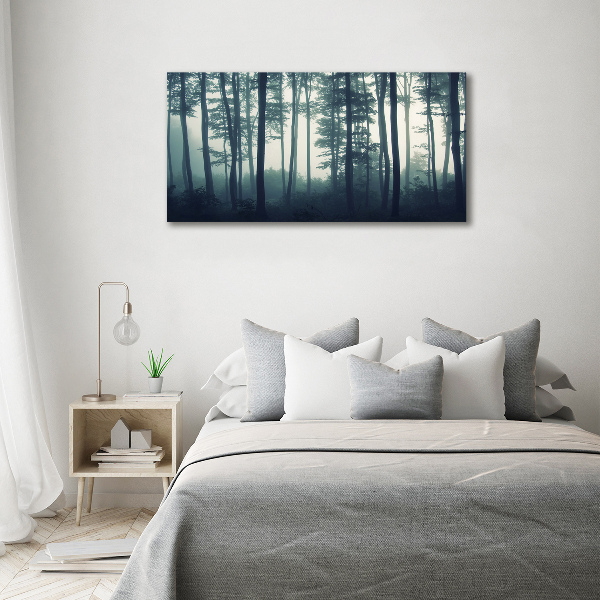 Pintura en acrílico horizontal Bosque en la niebla