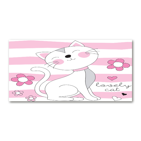 Cuadro metacrilato horizontal gato blanco