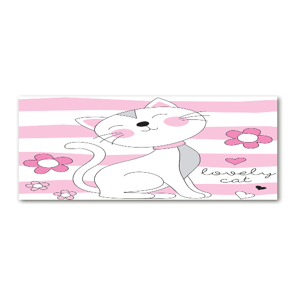 Cuadro metacrilato horizontal gato blanco