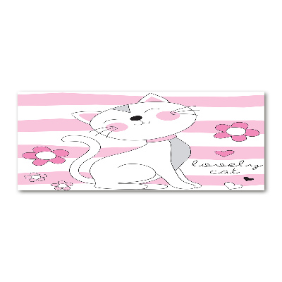 Cuadro metacrilato horizontal gato blanco