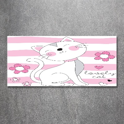 Cuadro metacrilato horizontal gato blanco