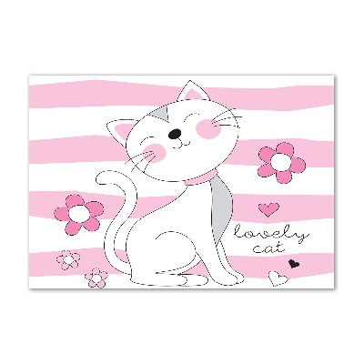 Cuadro metacrilato horizontal gato blanco