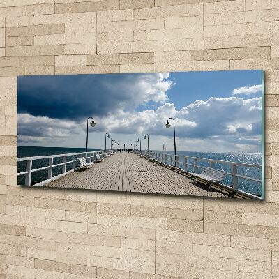 Pintura en acrílico horizontal Muelle en Orłowo