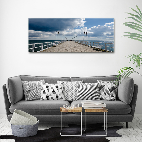 Pintura en acrílico horizontal Muelle en Orłowo