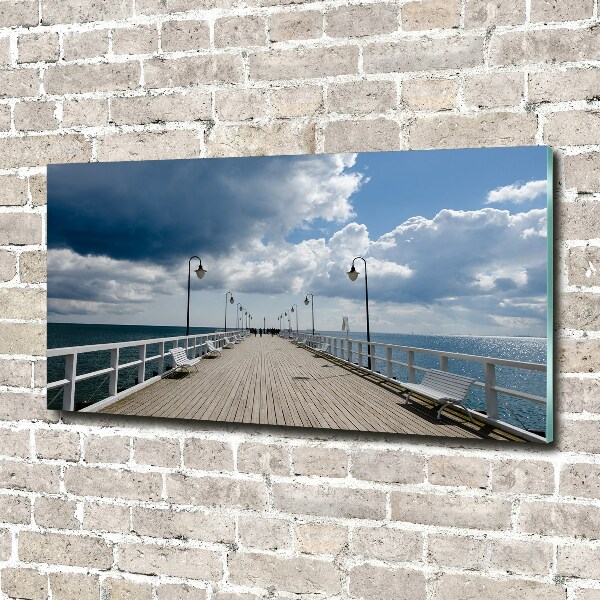 Pintura en acrílico horizontal Muelle en Orłowo