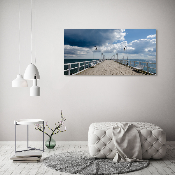 Pintura en acrílico horizontal Muelle en Orłowo