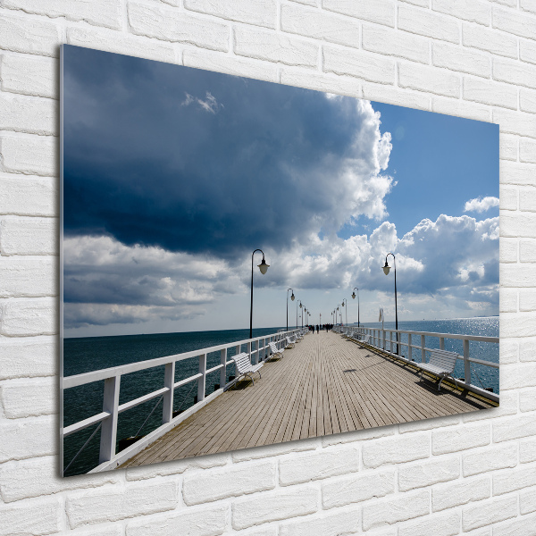 Pintura en acrílico horizontal Muelle en Orłowo