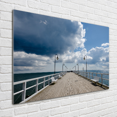 Pintura en acrílico horizontal Muelle en Orłowo