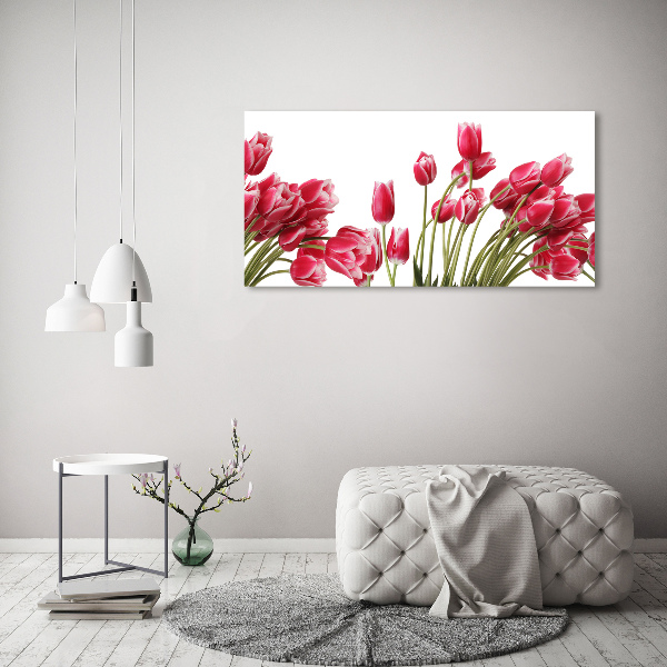 Pintura en acrílico horizontal tulipanes rojos
