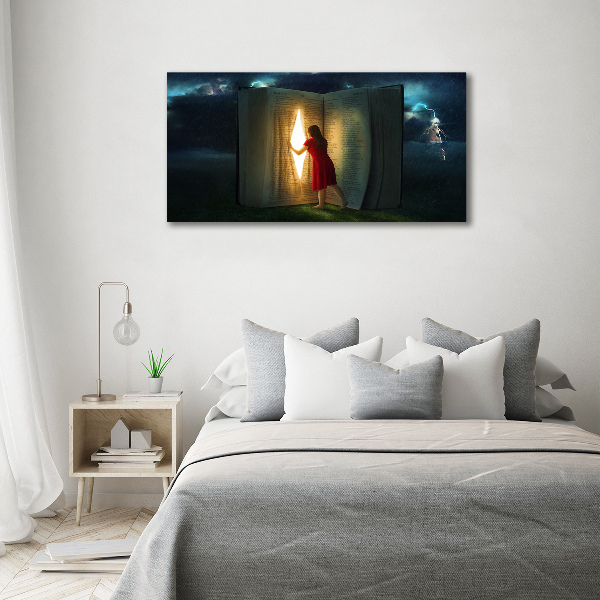 Pintura en acrílico horizontal El mundo de los libros