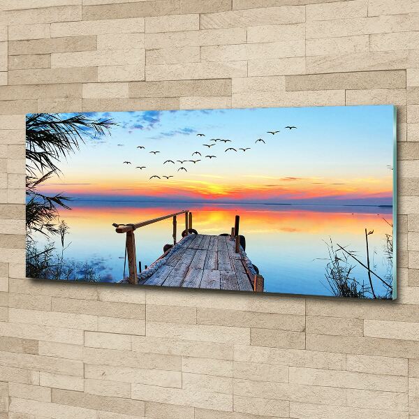 Foto en metacrilato horizontal Muelle en el lago