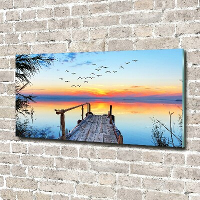 Foto en metacrilato horizontal Muelle en el lago