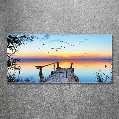Foto en metacrilato horizontal Muelle en el lago