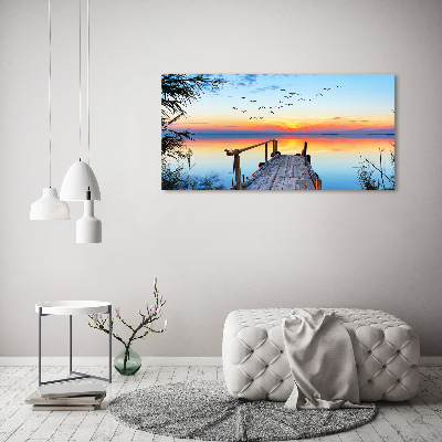 Foto obraz szkło akryl Molo nad jeziorem