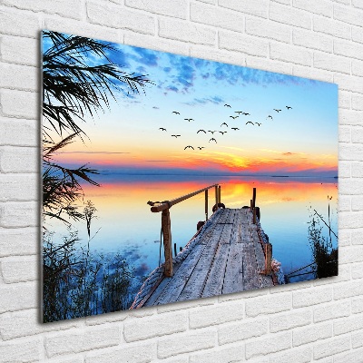 Foto obraz szkło akryl Molo nad jeziorem