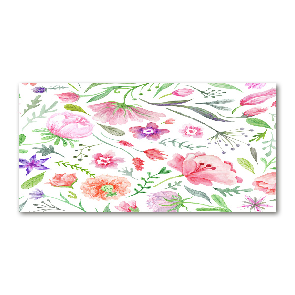 Cuadro acrílico horizontal Patrón floral