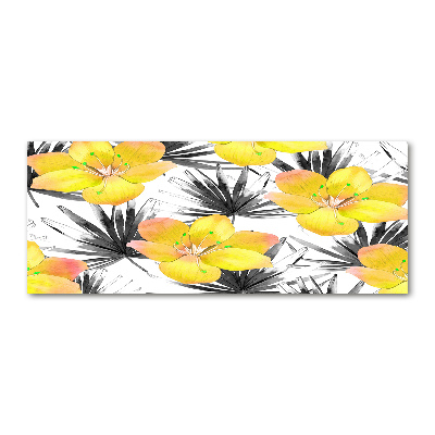 Cuadro metacrilato horizontal flores tropicales