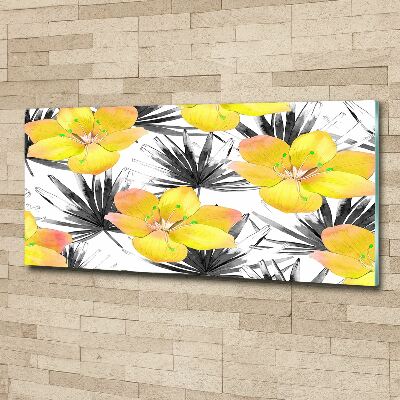 Cuadro metacrilato horizontal flores tropicales