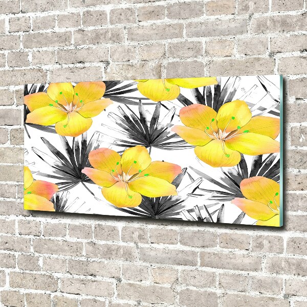 Cuadro metacrilato horizontal flores tropicales