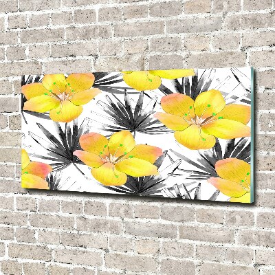 Cuadro metacrilato horizontal flores tropicales