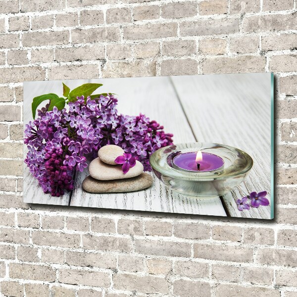 Cuadro metacrilato horizontal Piedras lilas y zen
