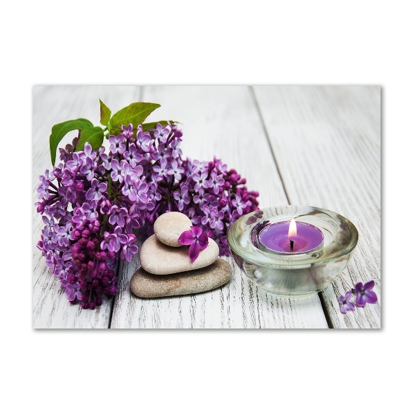 Cuadro metacrilato horizontal Piedras lilas y zen