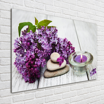 Cuadro metacrilato horizontal Piedras lilas y zen