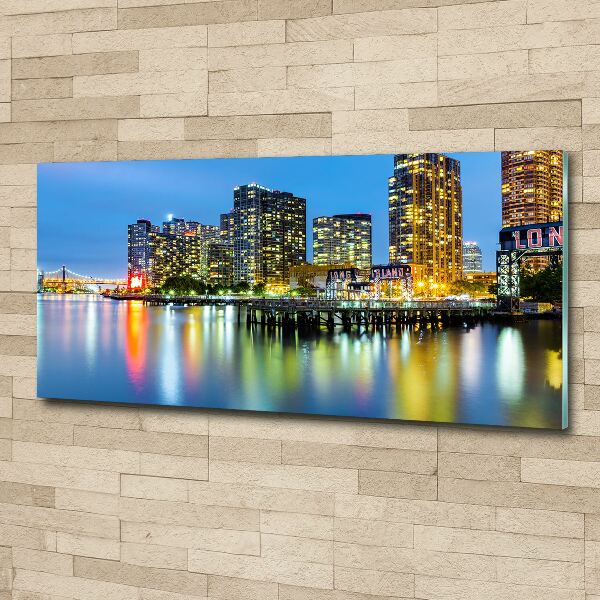 Foto en metacrilato horizontal Nueva York de noche