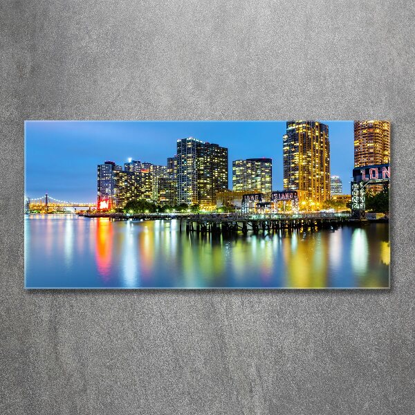 Foto en metacrilato horizontal Nueva York de noche