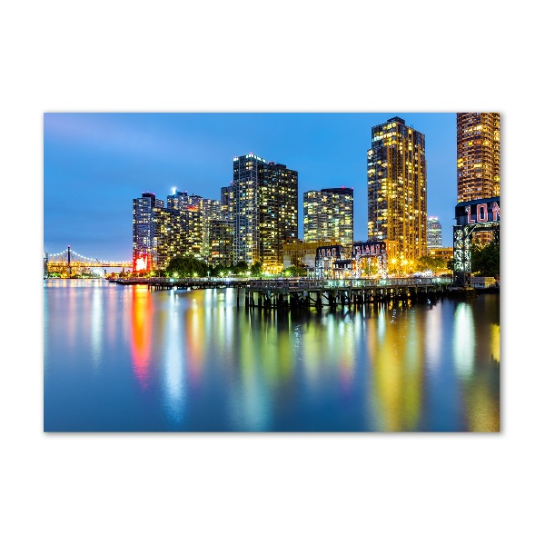 Foto en metacrilato horizontal Nueva York de noche