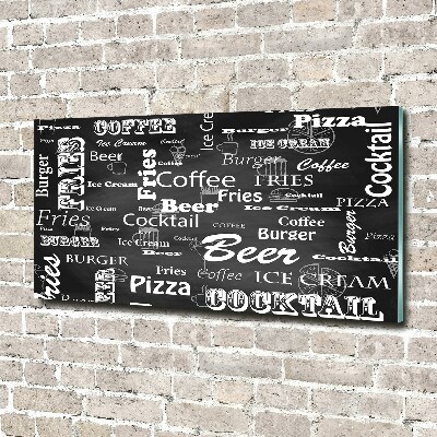 Pintura en acrílico horizontal Menú del restaurante