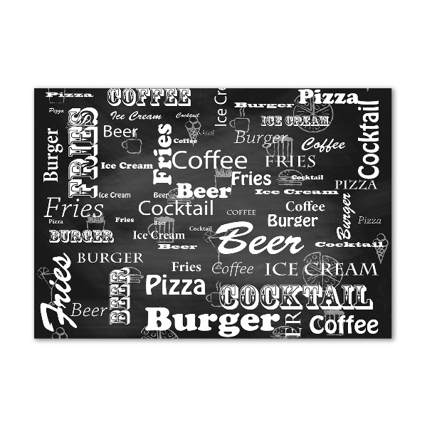 Pintura en acrílico horizontal Menú del restaurante