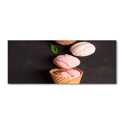 Cuadro metacrilato horizontal Helado en cono de waffle