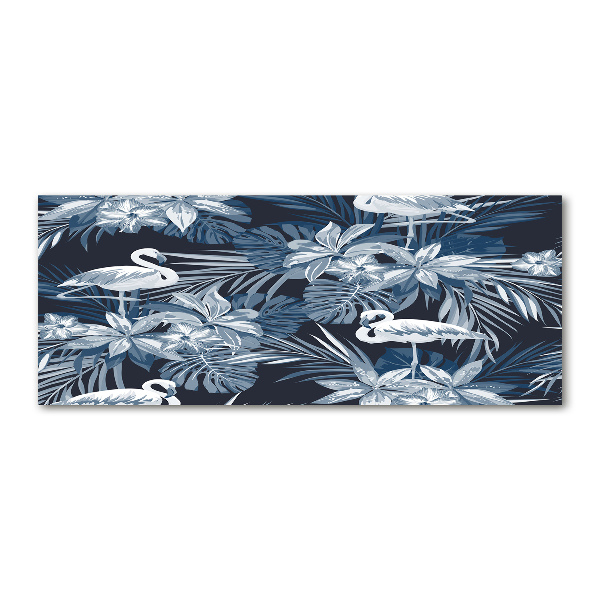 Foto en metacrilato horizontal Flamencos y plantas