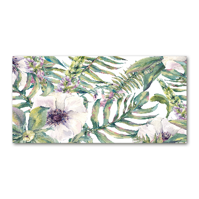 Cuadro acrílico horizontal Helechos y flores