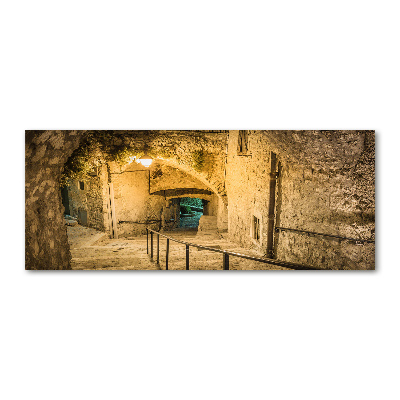 Pintura en acrílico horizontal Peille de noche Francia