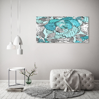 Cuadro acrílico horizontal Patrón floral