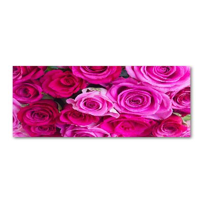 Cuadro metacrilato horizontal Ramo de rosas rosadas