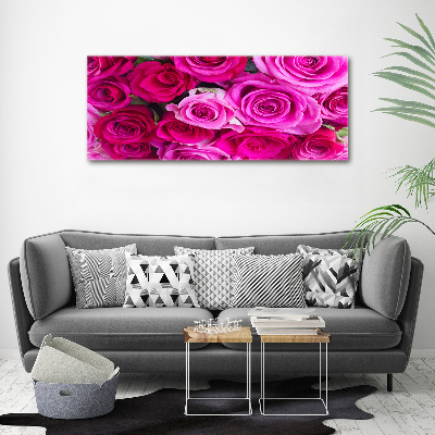 Cuadro metacrilato horizontal Ramo de rosas rosadas