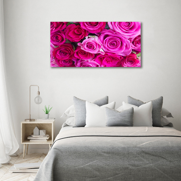 Cuadro metacrilato horizontal Ramo de rosas rosadas