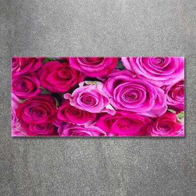 Cuadro metacrilato horizontal Ramo de rosas rosadas