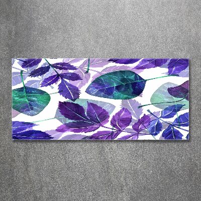 Pintura en acrílico horizontal Hojas coloridas