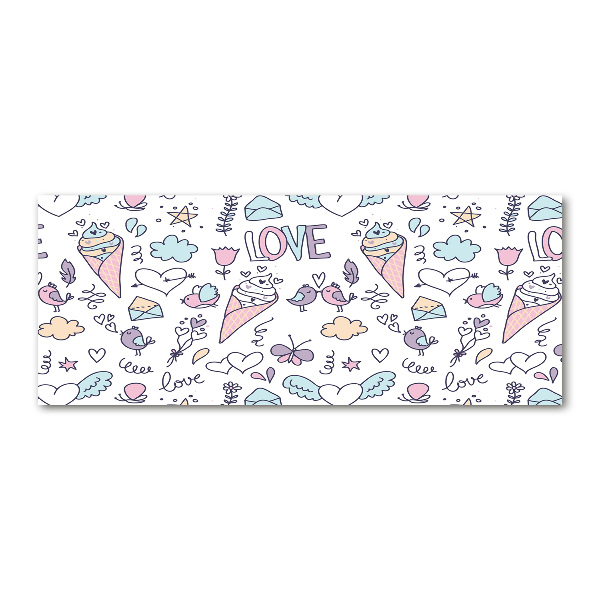 Pintura en acrílico horizontal Patrón romántico