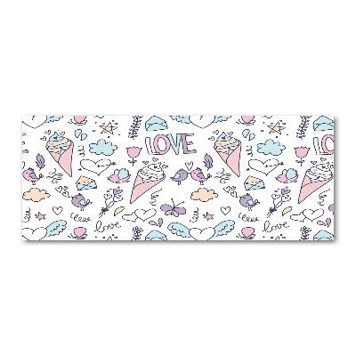 Pintura en acrílico horizontal Patrón romántico