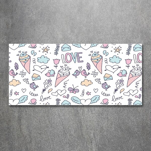 Pintura en acrílico horizontal Patrón romántico