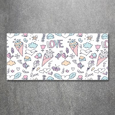 Pintura en acrílico horizontal Patrón romántico