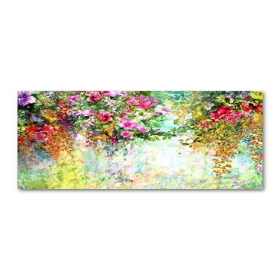 Cuadro metacrilato horizontal flores multicolores