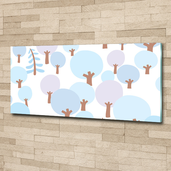 Cuadro acrílico horizontal Árboles coloridos