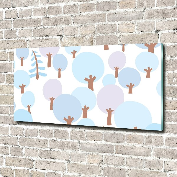 Cuadro acrílico horizontal Árboles coloridos